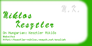 miklos kesztler business card