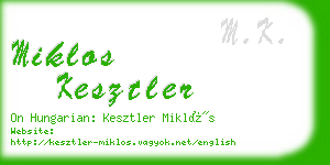 miklos kesztler business card